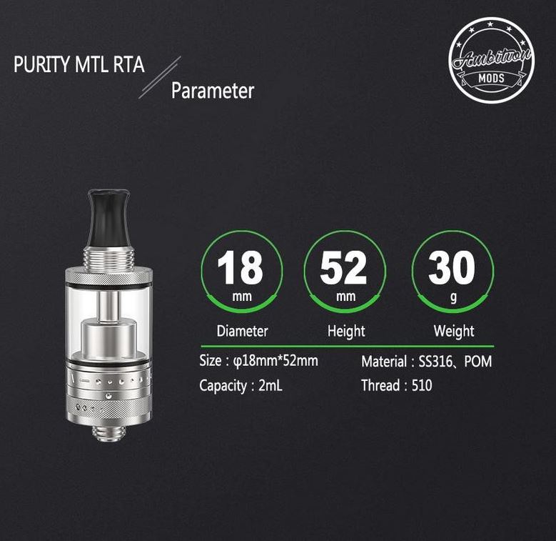 PURITY MTL RTA - AMBITION MODS - immagine 3